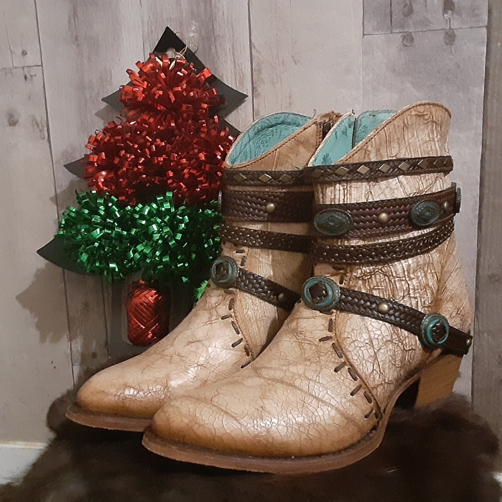 Corral Studded Harness Ankle Boots